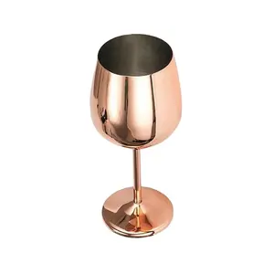 Top Quality Design Wine Goblet Glass Wholesale Manufacturer Unique Design Copper Finished Wine Glass