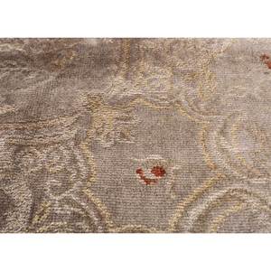 Tapis Aalam Floral noué à la main en laine et soie gris et noir Pae-6170 pour la maison et la voiture, motif puzzle rectangulaire pour salon et couloir - Product Image 3