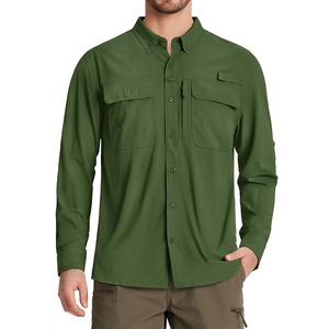 Men's Quick Dry Long Sleeve Fishing Shirts UPF 50 Front Logo Mesh Breathable <b>Hiking</b> Work Cargo Shirts <b>Shorts</b> Sun Protection - Product Image 6