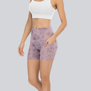 Pantalones cortos de yoga con logotipo personalizado para mujer, pantalones cortos deportivos de cintura alta para entrenamiento de gimnasia y pantalones cortos de yoga para fitness - Product Image 3