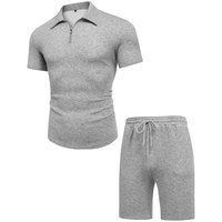 Conjunto Casual de Verano para Hombre de 2 Piezas, 100% Algodón Transpirable, Detalles de Tela al por Mayor, Envío Mundial, MOQ Bajo, Directo de Fábrica