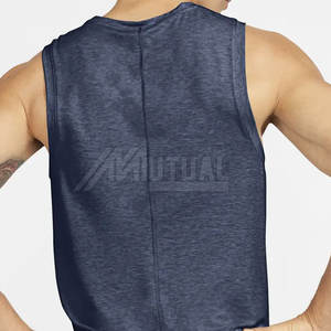 Camiseta sin mangas informal para hombre más vendida, 100% algodón, Etiqueta Privada, ropa de gimnasio transpirable, Camiseta de punto de secado rápido al por mayor - Product Image 2