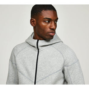 Custom Zip up <b>Fleece</b> Tracksuit Sportswear Drop Shoulders <b>Oversized</b> Anti-shrink Blank Full Zip Tech <b>Fleece</b> <b>Hoodies</b> for Me - Product Image 5