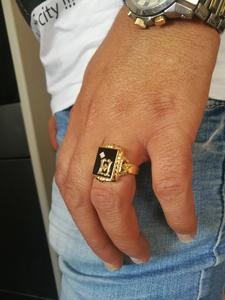 Anillo de sello antiguo para hombre, anillo con inicial de oro amarillo de 18 quilates, joyería victoriana, anillo de diamante con forma de letra - Product Image 5