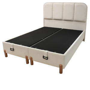 Ensemble de tête de lit rembourrée avec base de rangement Luxe Sense, cadre moderne, prêt pour l'OEM, confortable pour chambre à coucher, personnalisable B2B, couleurs sur mesure - Product Image 2