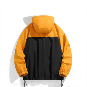 Veste coupe-vent en polaire à manches en cuir et toile de haute qualité OEM Veste coupe-vent imperméable à l'eau Logo personnalisé imprimé High Street - Product Image 6