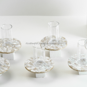 ชุดถาดรองแก้วชาและจานรองสำหรับโต๊ะกาแฟแบบฝังลายกระดูกมุกแบบแฮนด์เมดดีไซน์ใหม่จากอินเดีย - Product Image 6