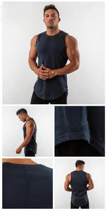 Novedad de verano, camiseta sin mangas deportiva para hombre, camiseta sin mangas de Fitness de secado rápido, camiseta sin mangas de gimnasio personalizada impresa al por mayor para hombre - Product Image 4