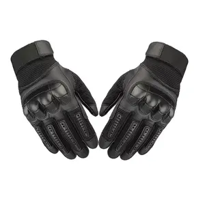 Gants de course en cuir véritable pour hommes, protection des articulations en fibre de carbone, compatibles écran tactile, pour motards et pilotes de moto - Product Image 1