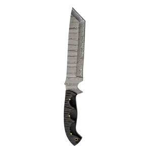 Couteau de survie en acier de Damas, fabriqué à la main avec une manche pleine soie, pour le camping, la randonnée, la cuisine et les tâches utilitaires générales - Product Image 4