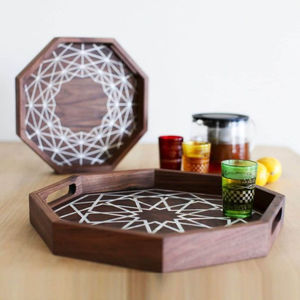 Bandeja Rectangular de Ramadán con diseño de minarete, decoración moderna para el hogar, platos de madera para servir comida para suministros de Hotel de Ramadán - Product Image 2