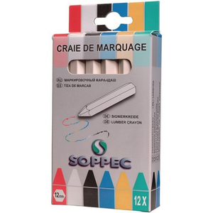 SOPPEC White Unpainted Marking <b>Chalk</b> 12 Pieces/Box - Product Image 3