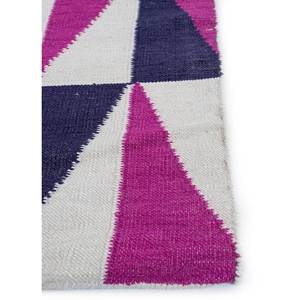 พรมขนสัตว์ทำมืออัลฮัมบรา สีชมพูและสีม่วง ทอลายเรียบแบบเรขาคณิต สำหรับห้องโถงและห้องนอน-รุ่น Dwrm-7010 - Product Image 4
