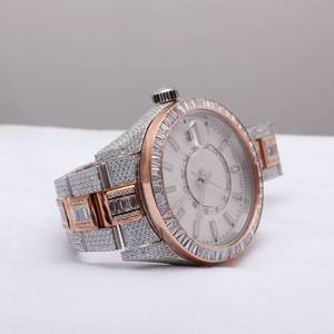 Reloj de pulsera totalmente helado para hombre con Baguette redondo VVS-Moissanite Diamonds 41mm Dial Diámetro 20mm Ancho de banda Movimiento de cuarzo - Product Image 5