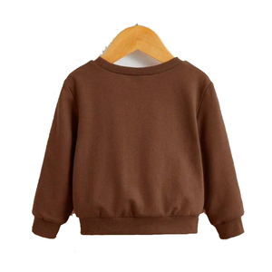 Toddler Boys Solid Kangaroo Pocket Full Sleeves Sweatshirt Wholesale Thick Sportswear Fleece Sweatshirt for Kids Boys Girl - Product Image 4