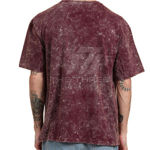 Camiseta de moda de color sólido, holgada, estampada, con lavado ácido para hombre, para verano, 100% algodón, lavado ácido, hecha en Pakistán. - Product Image 3