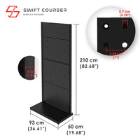 Unidad de góndola SWIFT COURSER, estantería de pared con revestimiento en polvo, estanterías de un solo lado, expositor para tienda minorista, modelo personalizable