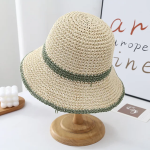 SEAPEARLS Chapeaux de seau de paille naturelle avec large bord Style décontracté Unisexe Adultes De 56 58cm Plage Voyage En Plein Air Usage Quotidien - Product Image 3