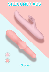 Masajeador de punto G de silicona suave recargable para mujer, vibrador de varita con Orejas de conejo para sexo grande giratorio para mujer - Product Image 3