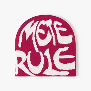 Gorro de lana elegante para mujer con diamantes de imitación de piel de conejo y bordado 3D gorro de invierno de Color sólido personalizado para viajes y negocios - Product Image 1