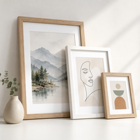 Bingkai Foto Kayu Oak 5x7" 8x10" A4 Langsung dari Pabrik Bingkai Foto Kayu Hitam Alami Modern Bingkai Kaca Set Bingkai Meja Seni Akrilik