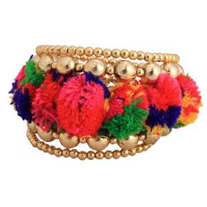 Urthn Fine Beaded Bracelets Multicolor Gold Plated Thread <b>Kada</b>-1403306 - Product Image 1