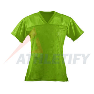 เสื้อฟุตบอลผู้หญิงสไตล์อเมริกันเสื้อระบายอากาศปรับแต่งได้สำหรับผู้หญิง100% ผ้าโพลีเอสเตอร์ครึ่งแขนสำหรับวันแข่งขันกีฬา - Product Image 4