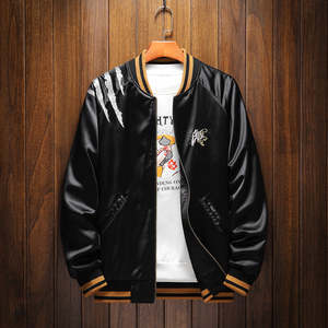 เสื้อแจ็คเก็ตที่ระลึก Roaring Tiger Sukajan แบบบอมเบอร์ ลายปะติด สไตล์ฮิปฮอป สำหรับฤดูใบไม้ผลิ เนื้อผ้าบาง  บริการ OEM พร้อมให้บริการ - Product Image 2