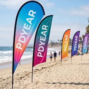 Venta Directa al por Mayor de Banderas de Plumas Personalizadas con Impresión por Sublimación, Bandera Publicitaria de Playa para Marketing en la Calle y Ferias - Product Image 1