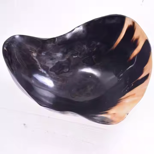 Bol de service véritable corne de boeuf paume moussant barbe bol de rasage par artisanat croissant - Product Image 2