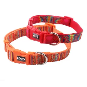 Best Quality strong comfortable soft nylon dog collar, Flower Print Collar, Cute Puppy Collar for Large Medium Small Pet Dogs