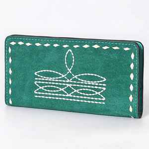 กระเป๋าเงินหนังวัวสไตล์โบฮีเมียนแนวตะวันตกสีเทอร์ควอยซ์ขายดี - Product Image 1