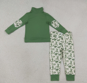 Ensemble de vêtements de chasse pour bébés garçons, pull à manches longues avec fermeture éclair, poches en forme de canards, pantalon de jogging - Product Image 3