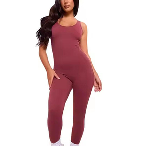 Conjunto de 2 Piezas de Mono de Yoga Casual de Cintura Alta para Mujer, para Todas las Temporadas, Top de Manga Larga con Abertura Lateral, Pantalones Anchos Elásticos - Product Image 3
