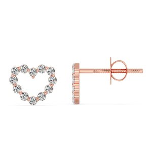 Heart-Shaped Stud <b>Earrings</b> Lab Grown Diamond Jewelry - Product Image 6