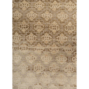 Alfombras de Lana Anudadas a Mano Viscaya Gold, Diseño Geométrico Clásico Rectangular para Sala de Estar y Dormitorio-ENM-8002(Cs-01)(Fr) - Product Image 3