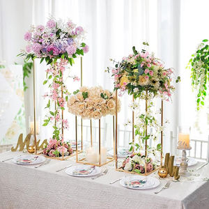 Soporte de flores vintage recién llegado, éxito de ventas, con acabado dorado y metálico, tamaño personalizado para decoración de mesa de boda, decoración de hogar y hotel - Product Image 2