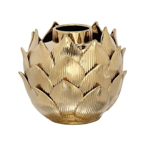 Florero de aluminio pulido dorado con diseño de calidad superior perfecto para la decoración de vajilla de interior y exterior - Product Image 1