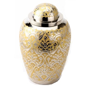 Urnas de crematorio de color blanco y dorado conmemorativas de tendencia fresca Urna de cremación de recuerdo de bajo precio Diseño popular - Product Image 6