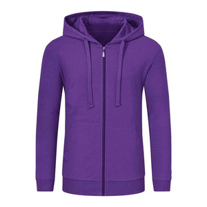 Men's Slim Fit Zipper Hoodies Casual Wear High Quality Zipper Hoodies <b>Purple</b> Dyed Cotton Made Hoodies - Product Image 1