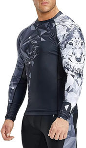 Camiseta Rashguard de MMA/BJJ para Adultos, Sublimada con Logotipo Personalizado del Fabricante, Transpirable, de Manga Corta, Spandex/Poliéster - Product Image 2