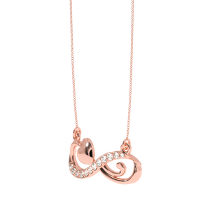 AJRETAIL จี้รูปหัวใจอินฟินิตี้-0.14 กะรัต เพชรธรรมชาติ สี HI ความสะอาด VS-SI ชุบทองโรสโกลด์ - Product Image 5