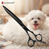 Kits de ciseaux pour chiens professionnels Zhangjiagang Razorline NPK32B couleur noire vente chaude 9cr acier inoxydable pour le toilettage des animaux de compagnie