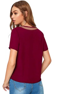 Maroon Indian Boutique's Exclusively Trendy Short Formal Tops for Women Comfortable Regular Wear with <b>Applique</b> Decoration - Product Image 3