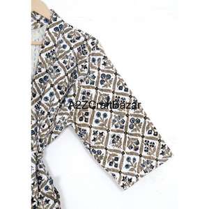 Chaqueta Acolchada con Estampado Floral para Mujer, Talla Grande, Abrigo de Algodón, Tela con Estampado de Flores, Kimono Regular, Blazer Informal de Otoño para Mujer - Product Image 3