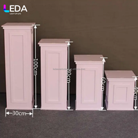 LEDA Colonne romaine carrée détachable en PVC blanc, socle de présentation pour événements de mariage, support floral