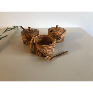 Ensemble de bols à sel et à poivre, ustensiles de cuisine en bois de bambou de première qualité, ensemble de bols à sucre pour restaurant, accessoires de vaisselle - Product Image 3