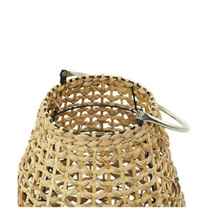 Precio barato, respetuoso con el medio ambiente, jacinto de agua natural, linterna tejida, candelabro artesanal para decoración con marco de metal de Vietnam - Product Image 4