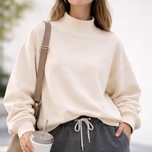 Sudadera Personalizada para Mujer, Cuello Alto, Forro Polar, Transpirable, de Poliéster/Algodón, Manga Larga, Talla Grande, para Invierno - Product Image 1