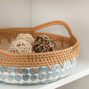 ชามขนมทำจากไม้ไผ่แบบหมุนพร้อมที่จับหวายเครื่องครัวเป็นมิตรกับสิ่งแวดล้อมจากเวียดนามดีไซน์ใหม่ - Product Image 4